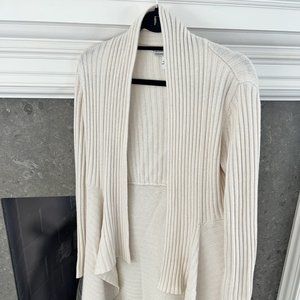 Creme cashmere blend long cardigan